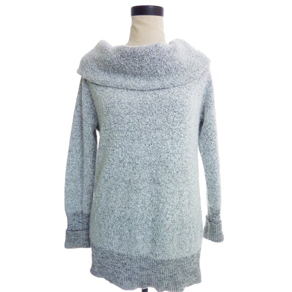 Banana Republic Gray Off The Shoulder Cowl Wool Blend Sweater Top Small S - Picture 1 of 6